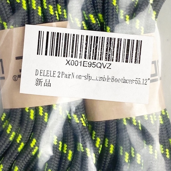 Delele Two Pairs Neon Non-Slip Bootlaces - Picture 3 of 3